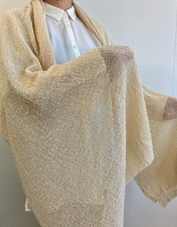 【春夏】６色『和紙』で編んだ、か～るい大判ニットストール 3枚目の画像