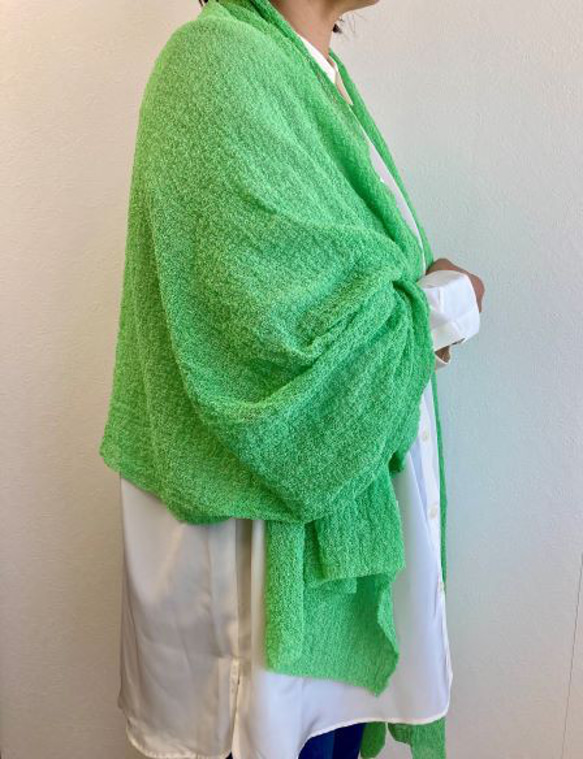 【春夏】６色『和紙』で編んだ、か～るい大判ニットストール 4枚目の画像