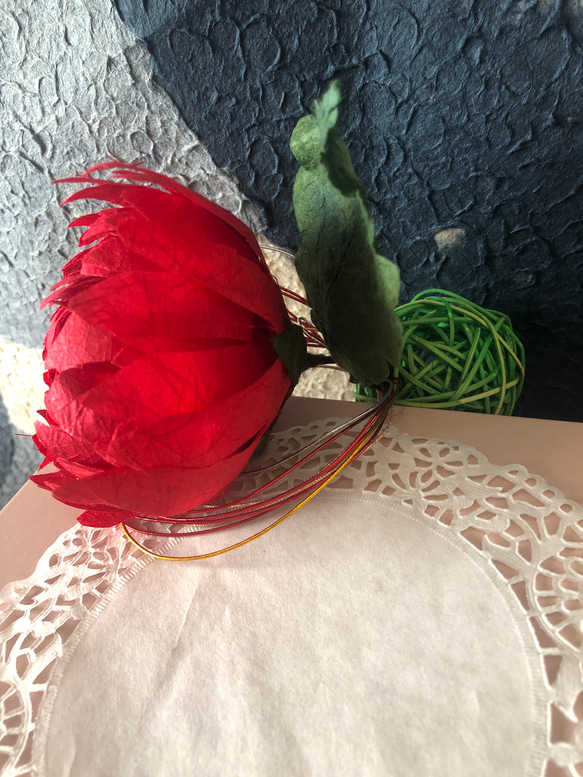 成人式卒業式に和紙髪飾りデコレーション組み合わせ自由ヘアアクセサリー和装小物かんざし水引菊花コサージュ紅白 4枚目の画像