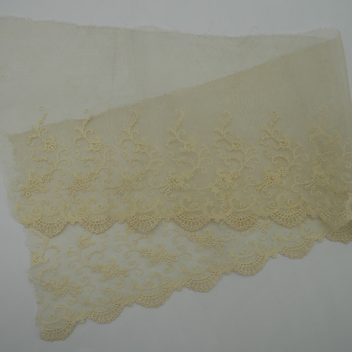 フランス購入　アンティーク　レースクロス　スカラップ フランス購入 アンティーク レースクロス スカラップ