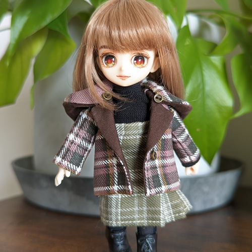 Doll up】チェック柄コート