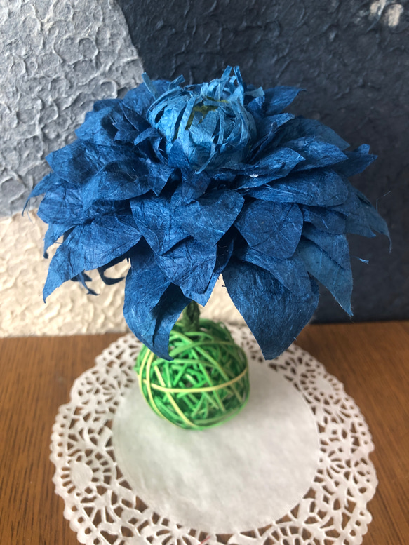 成人式卒業式に和紙髪飾りデコレーション組み合わせ自由ヘアアクセサリー和装小物かんざし水引結婚式ナチュラルブルー青花バラ 5枚目の画像