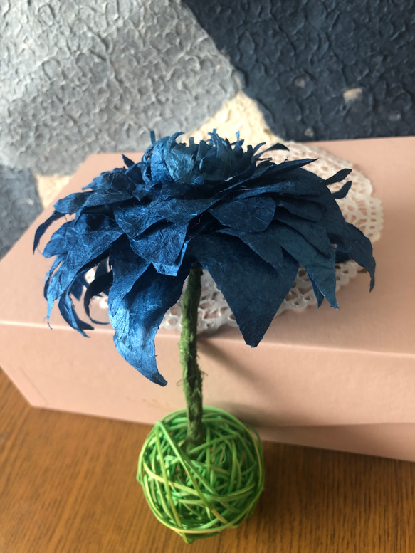 成人式卒業式に和紙髪飾りデコレーション組み合わせ自由ヘアアクセサリー和装小物かんざし水引結婚式ナチュラルブルー青花バラ 3枚目の画像