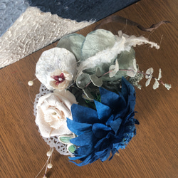 成人式卒業式に和紙髪飾りデコレーション組み合わせ自由ヘアアクセサリー和装小物かんざし水引結婚式ナチュラルブルー青花バラ 7枚目の画像