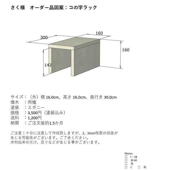 さく様オーダー品】コの字ラック1個 その他家具 サカイ 通販 15429938
