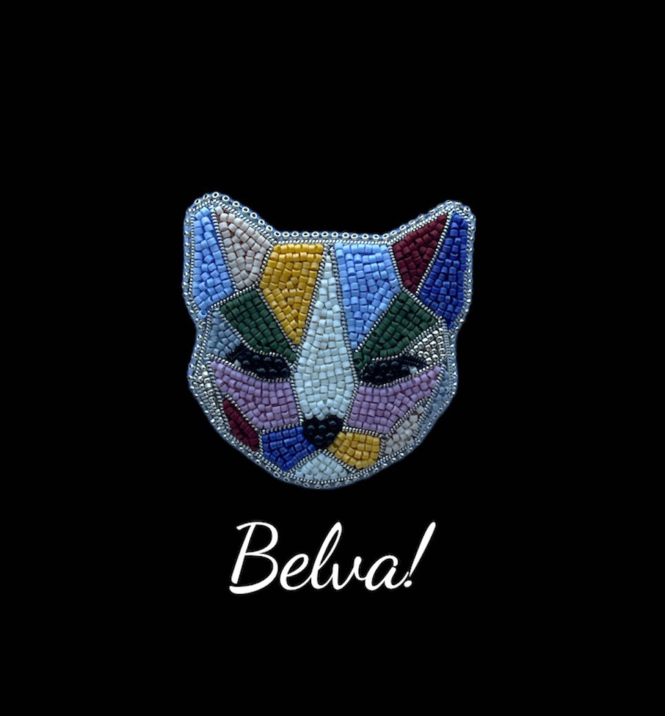 ビーズ刺繍のブローチ　-猫　♂- Male cat