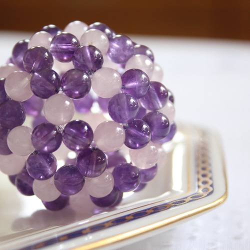 ローズクォーツ星☆アメジストのベル♡No.2484 18K 星のローズ