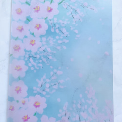 青空と桜　トレーシングペーパー　5枚セット　かわいい　おしゃれ　透明　デザインペーパー　自然　春　 4枚目の画像