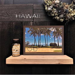 【送料無料】南国の風景☆HAWAII No.549   フレーム付 　A4サイズ 1枚目の画像