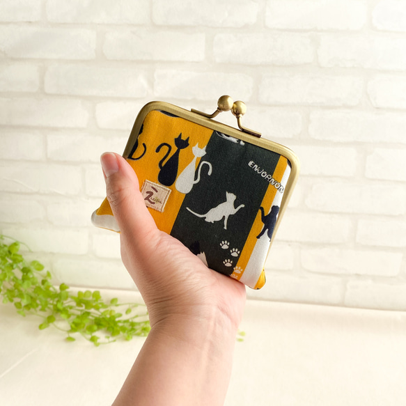 【受注】ほどよいお財布 　影猫５色 5枚目の画像