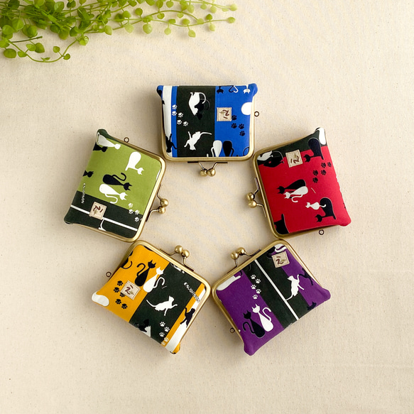 【受注】ほどよいお財布 　影猫５色 2枚目の画像