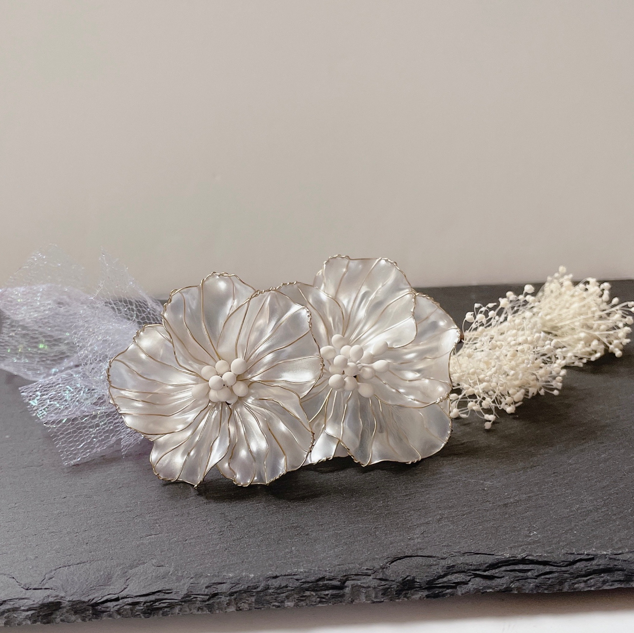 【濃密シリーズ】選べるチュール♡ヘッドドレス✴︎アメリカンフラワー✴︎ディップフラワー✴︎水引