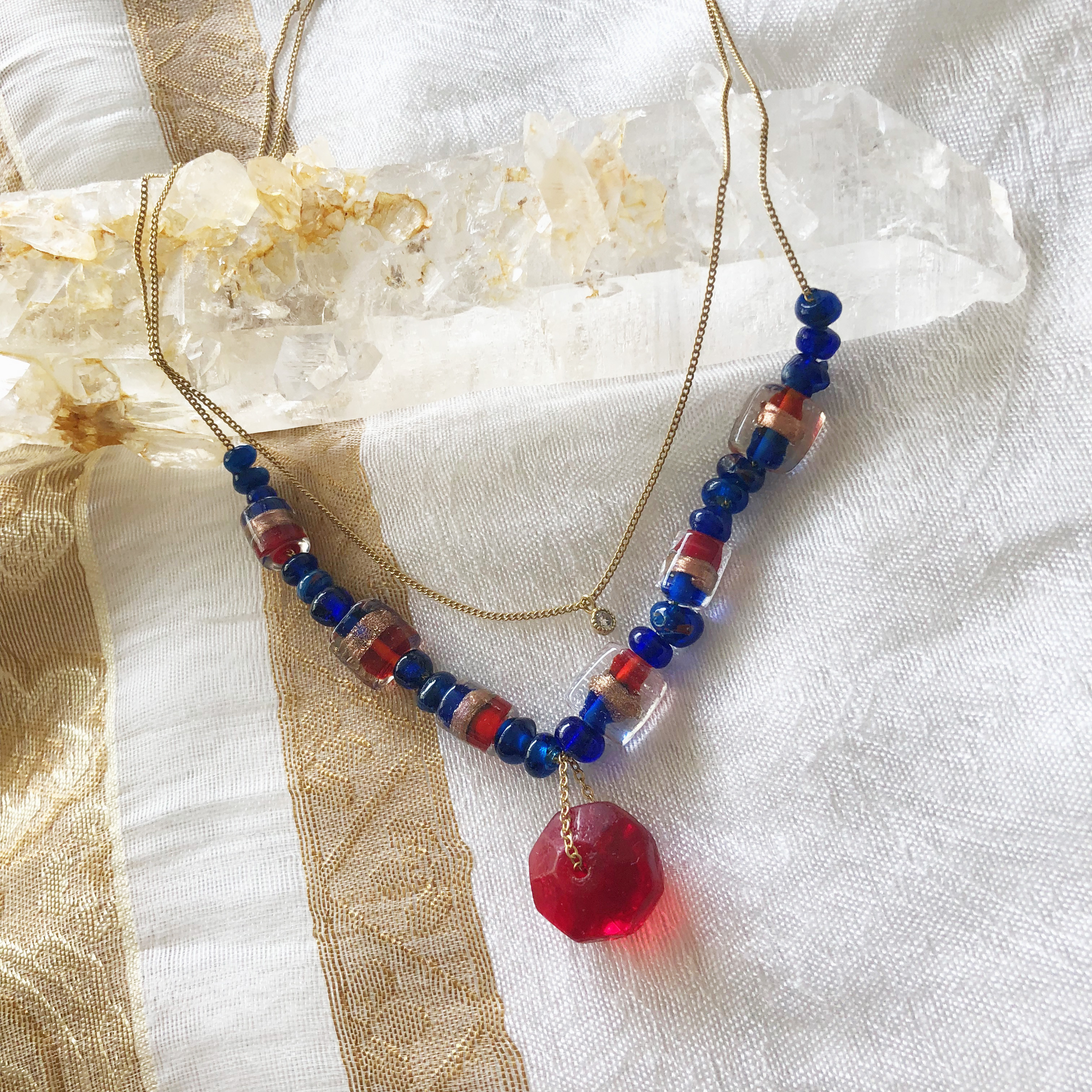 ネックレス　情熱の赤〈Passion Red〉★ヒーリングシリーズ