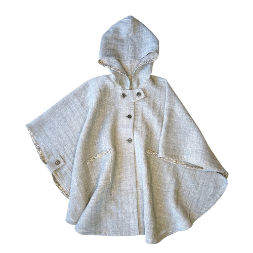 ホワイト フード付き ポンチョ フード付きポンチョ（型紙のみ）JK-2341 型紙 子ども服の型紙