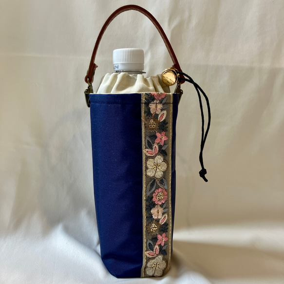 春　新作　インド刺繍　ナイロン素材　保温保冷　ペットボトルホルダー　水筒カバー　 7枚目の画像