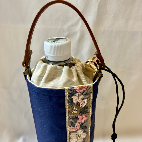 春　新作　インド刺繍　ナイロン素材　保温保冷　ペットボトルホルダー　水筒カバー　 8枚目の画像