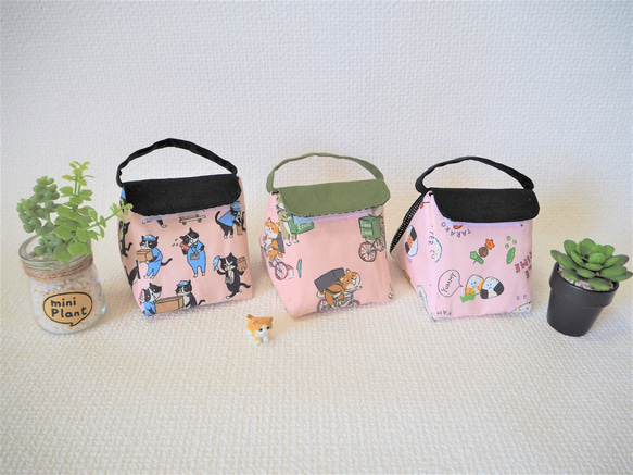 専用】No.G163 おにぎりポーチ りぼん 保冷 保温 ハンドメイド いちご