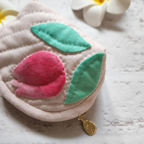 ハンドメイド ハワイアンキルトバッグ (チューリップ) ハンドメイド ハワイアンキルトバッグ (チューリップ