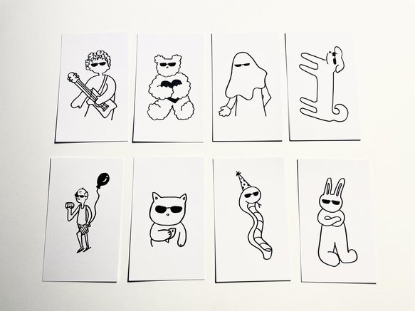 かわいい サングラス シンプル メッセージカード アートポストカード