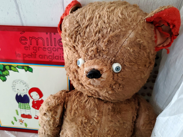 フランス 1940-1960年 大きなくまのぬいぐるみ ぬいぐるみ Mon