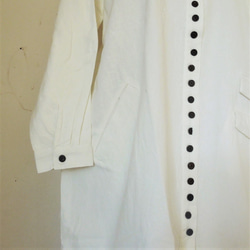【SALE】インド綿のシャツワンピース＆カーディガン●ホワイト 8枚目の画像