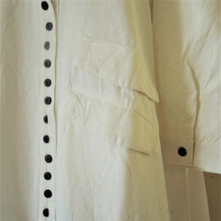【SALE】インド綿のシャツワンピース＆カーディガン●ホワイト 7枚目の画像