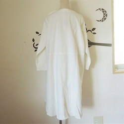 【SALE】インド綿のシャツワンピース＆カーディガン●ホワイト 10枚目の画像