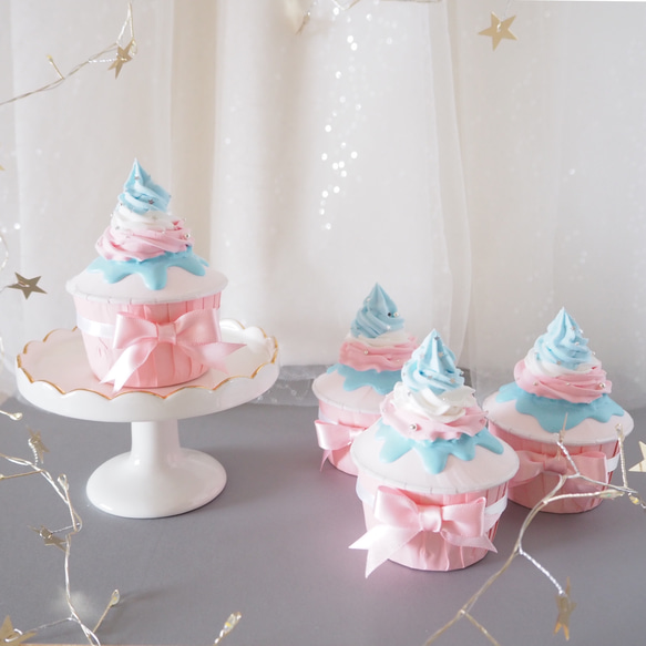【即日発送】クレイカップケーキ　Pastel color tricolore★パステルカラー　トリコロール 5枚目の画像
