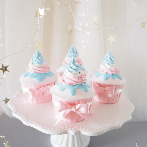 【即日発送】クレイカップケーキ　Pastel color tricolore★パステルカラー　トリコロール 2枚目の画像