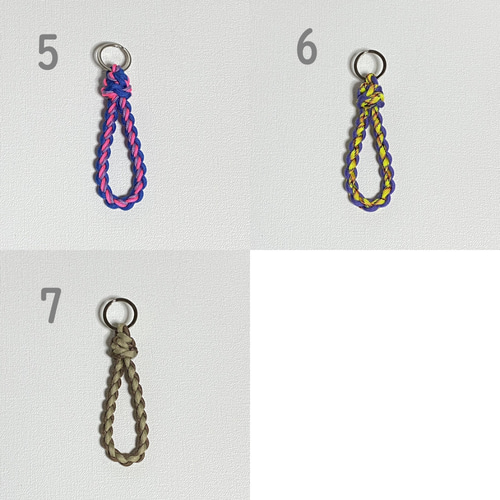 パラコードチャーム♡4つセット パラコード4つ編みキーホルダー キーホルダー moka-r 通販 15431794