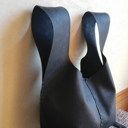 my Bag -mini-　黒色✗生成り色　ピッグスキンレザー 2枚目の画像