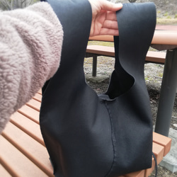 my Bag -mini-　黒色✗生成り色　ピッグスキンレザー 18枚目の画像