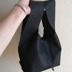 my Bag -mini-　黒色✗生成り色　ピッグスキンレザー 14枚目の画像