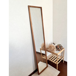 【日本製】全身鏡　姿見　立て掛けミラー　アンティーク調 3枚目の画像