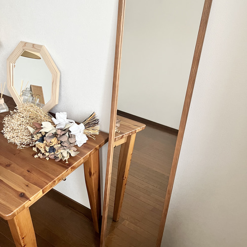 日本製】全身鏡 姿見 立て掛けミラー アンティーク調 ドレッサー