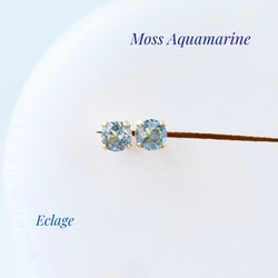 14kgf〉バイカラーサファイアのピアス（ブルー＆ホワイト） ピアス