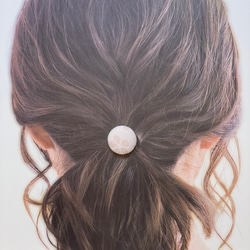 くるみボタン飾髪ゴム(さくら淡いピンク) ヘアゴム 桜咲く 通販