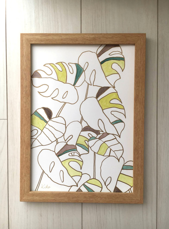 A4ポスター原画  モンステラ 1枚目の画像