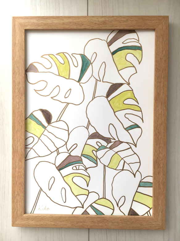 A4ポスター原画  モンステラ 3枚目の画像