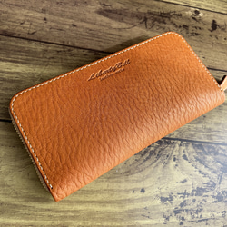 姫路レザーシュリンク】フラップロングウォレット【プルアップ】 長