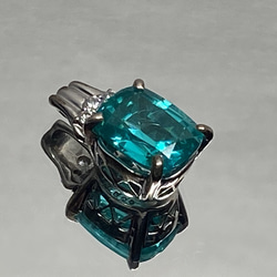 ◆ パライバトルマリン＜再結晶＞ペンダント　4.95ct　蛍光色　魅力的なブルー＆グリーン　S-003 7枚目の画像