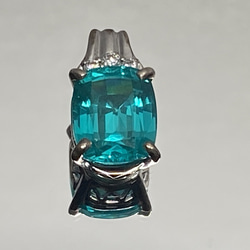 ◆ パライバトルマリン＜再結晶＞ペンダント　4.95ct　蛍光色　魅力的なブルー＆グリーン　S-003 9枚目の画像