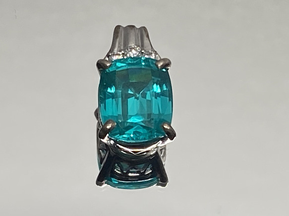 ◆ パライバトルマリン＜再結晶＞ペンダント　4.95ct　蛍光色　魅力的なブルー＆グリーン　S-003 9枚目の画像