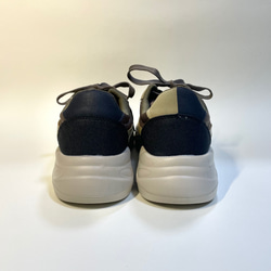 時尚不對稱三色輕便運動鞋（黑色 x 米色 x 卡其色）22.5cm-24.5cm 第6張的照片