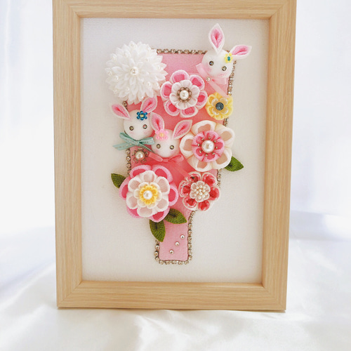 羽子板 ミニ 雛人形 初節句 ピンク うさぎ かわいい 卓上 つまみ細工