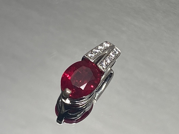 ◆ルビー＜再結晶＞ペンダント　4.3ct　赤　S-005 8枚目の画像