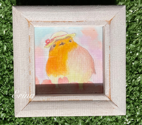 小鳥の貴婦人と桜　ミニ原画 2枚目の画像