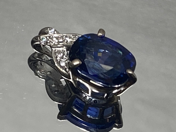 ◆サファイア＜再結晶＞ペンダント　4.2ct　青　S-007 6枚目の画像