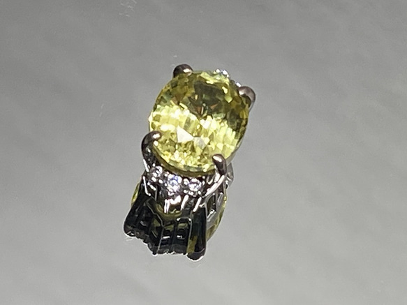 ◆サファイア＜再結晶＞ペンダント　4.3ct　黄色　S-002 8枚目の画像