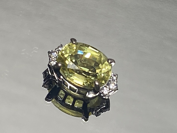 ◆サファイア＜再結晶＞ペンダント　4.3ct　黄色　S-002 7枚目の画像